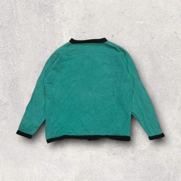 ★ Storybook Knits Vintage Floral Knit 3D Rose Button-Up Cardigan Sweater ★ - Picture 3 of 6